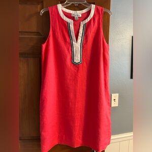 Tommy Bahama pink lined linen shirt dress